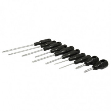 Set of 10 combination black screwdrivers
