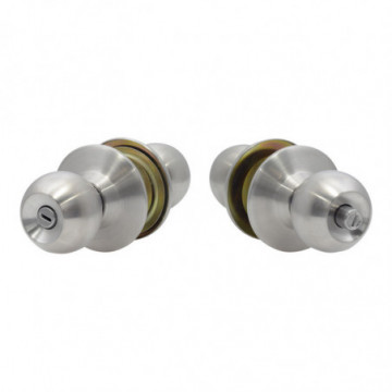 Cylindrical stainless steel ball-type knob for bathroom