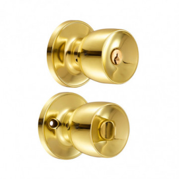 Glossy brass bedroom cup knob