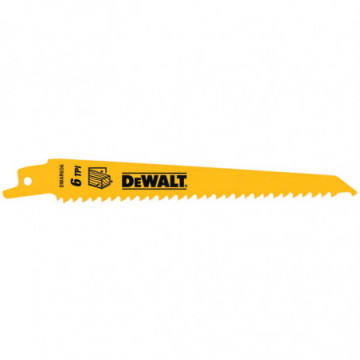 DW4802 6" 6 TPI Taper Back Bi-Metal Reciprocating Blade for General Purpose Wood Cutting (5 pack)