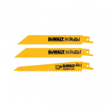 DW4853 3 Piece Bi-Metal Reciprocating Saw Blade Set