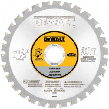 DWA7760 5-1/2" 30T Aluminum Cutting Saw Blade 20mm Arbor