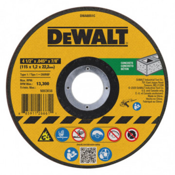 DWA8051C General Purpose Cutting Wheels - Concrete