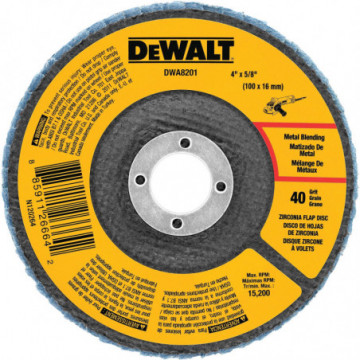 DWA8201 4" x 5/8" 40 Grit Zirconia T29 Flap Disc