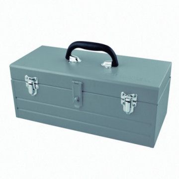 Gray metal tool box 50.5 x 18.2 x 16.3cm