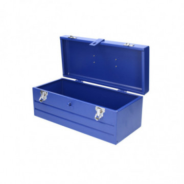 Blue metal tool box 40 x 18.2 x 16.3 cm