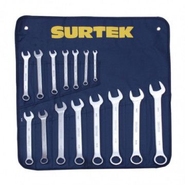 Set of 15 metric satin combination wrenches