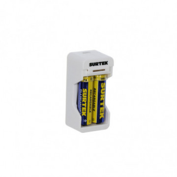 Surtek 2A-3A battery charger with 2 AA batteries