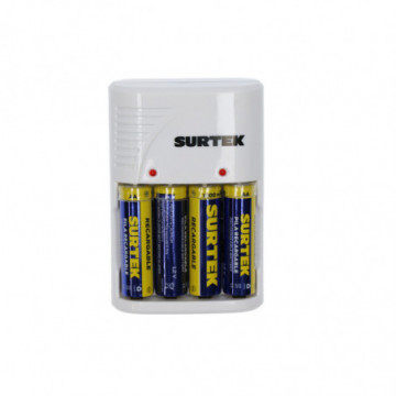 Surtek 2A-3A-9V battery charger with 4 AA batteries