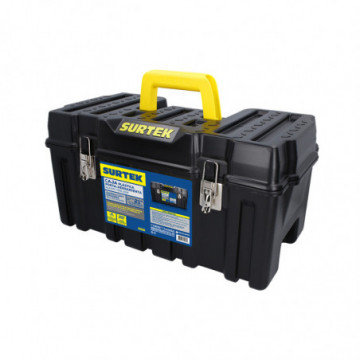 Plastic tool box with metal clasps 21"