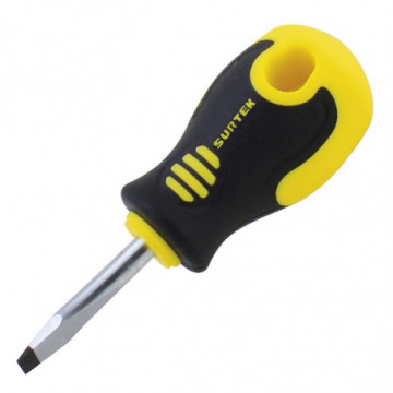 1/4" x 1-1/2" flat tip round bar bi-material screwdriver