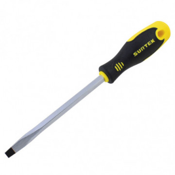 1/4" x 4" flat blade square bar bi-material screwdriver