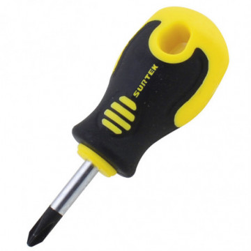 Bi-material screwdriver round bar phillips tip No. 2 1/4" x 1-3/8"