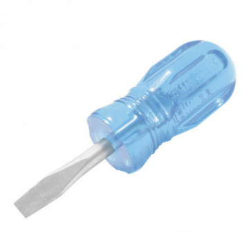 1/4" x 1-1/2" flat tip round bar blue screwdriver