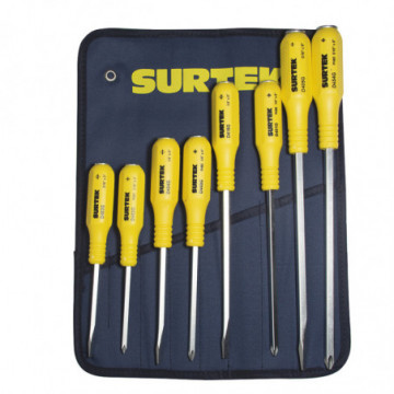 Set of 8 pieces yellow punch screwdrivers