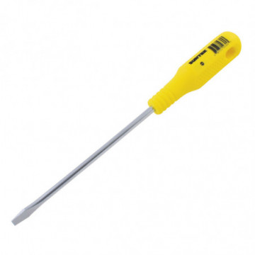 3/16" x 4" flat blade round bar yellow screwdriver