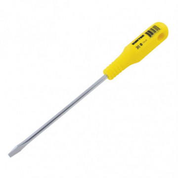 1/4" x 6" flat blade round bar yellow screwdriver