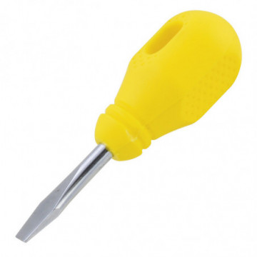 1/4" x 1-1/2" flat tip round bar screwdriver yellow