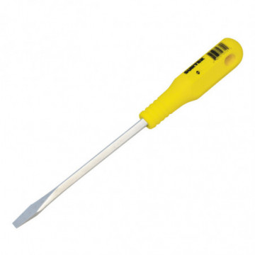 3/8" x 10" flat blade square bar yellow screwdriver