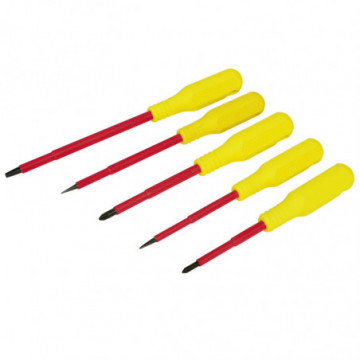 Set of 5 yellow screwdrivers for 1000 V
