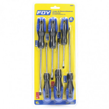 Set of 6 bi-material screwdrivers
