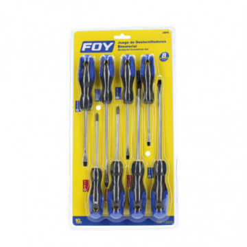 Set of 8 bi-material screwdrivers