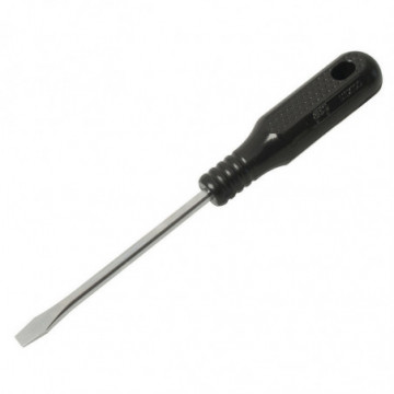 3/16" x 4" flat blade round bar black screwdriver