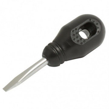1/4" x 1-1/2" flat tip round bar black screwdriver