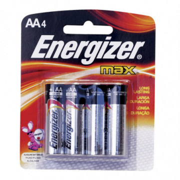 EnergizerAA brand alkaline battery with 4 pieces