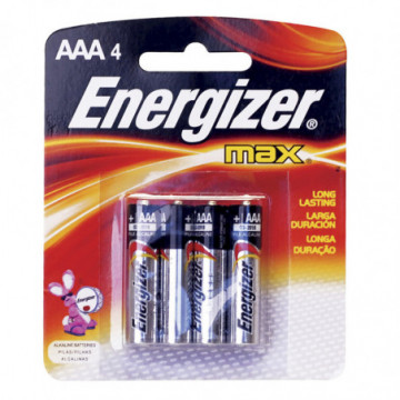 EnergizerAAA brand alkaline battery with 4 pieces