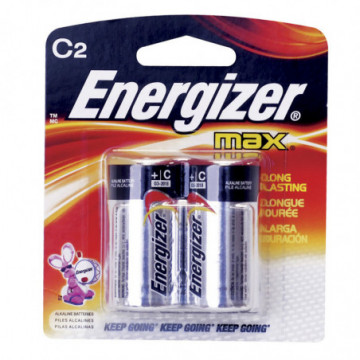 EnergizerC brand alkaline battery with 2 pieces