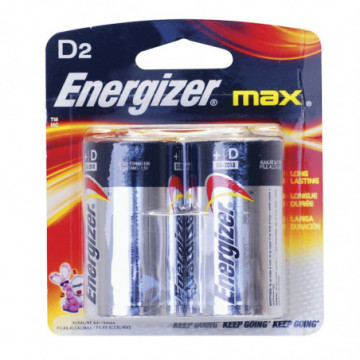 EnergizerD brand alkaline battery with 2 pieces