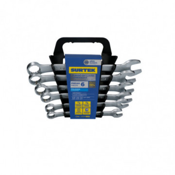 Set of 6 metric satin combination wrenches