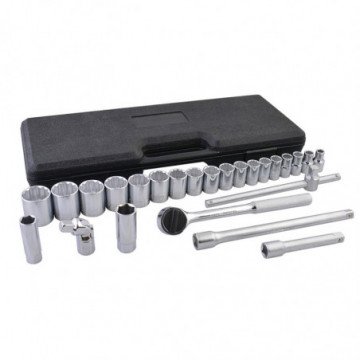 Combination 1/2" Drive Socket and Accessory Set 25 Piece