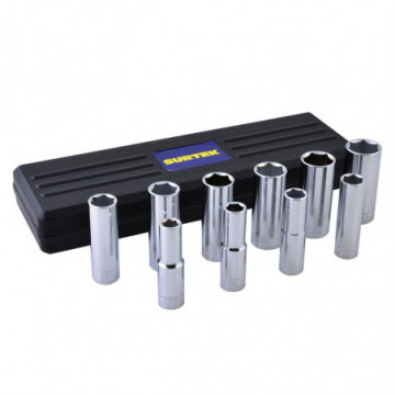 Set of 10 1/2" inch long square sockets