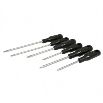 Set of 6 combination black screwdrivers