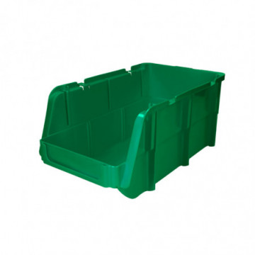 14-1/2" x 8-1/2" x 6-1/2" green plastic bin