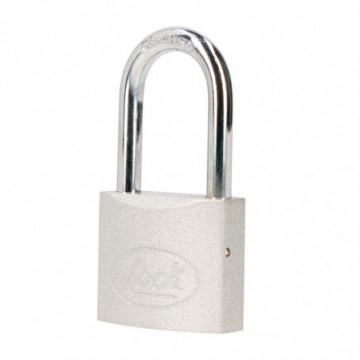 Long steel padlock standard key 50mm in box