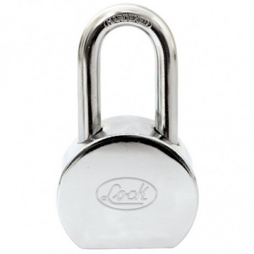 Long round steel padlock 65mm standard key