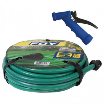 Kit of smooth hose 2 layers 1/2" 10 m with irrigation gun