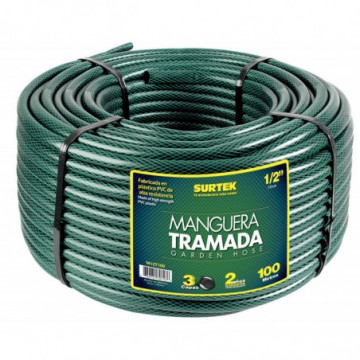 Green hatched hose 5/8" roll 100m