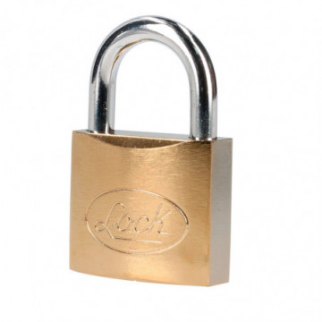 Short steel padlock standard key 50mm brass