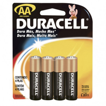 Duracell AA brand alkaline battery with 4 pieces