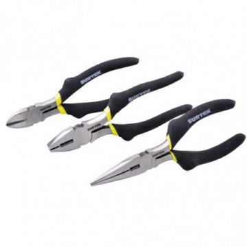 Set of 3 pliers for electrician