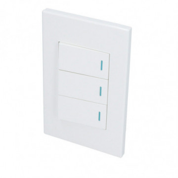 Plate with 3 Switch 1/3 white color