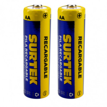 Surtek AA rechargeable battery with 2 pieces