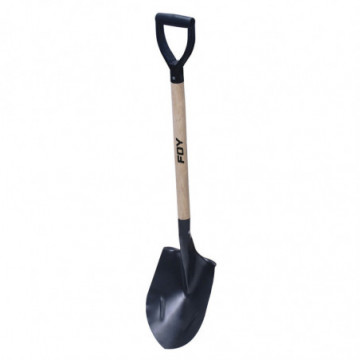 Round shovel with wooden handle and plastic" Y" grip