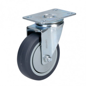 4" swivel polypropylene and TPR caster without brake