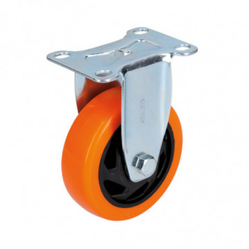 4" fixed PVC caster without brake