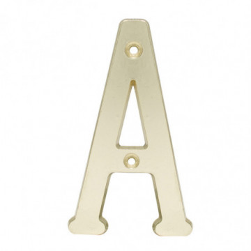 Letter A slim 4 "shiny brass
